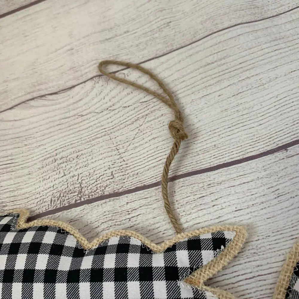 Rabbit Hill Farm Buffalo Plaid and Burlap Bunny Rabbit Garland Easter 6ft